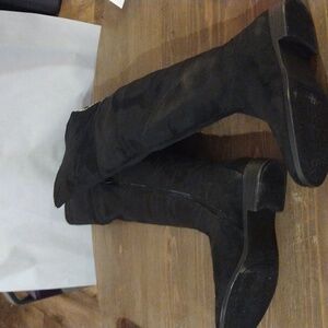 women's XO XO call over the knee boots black Fox swede size 6M